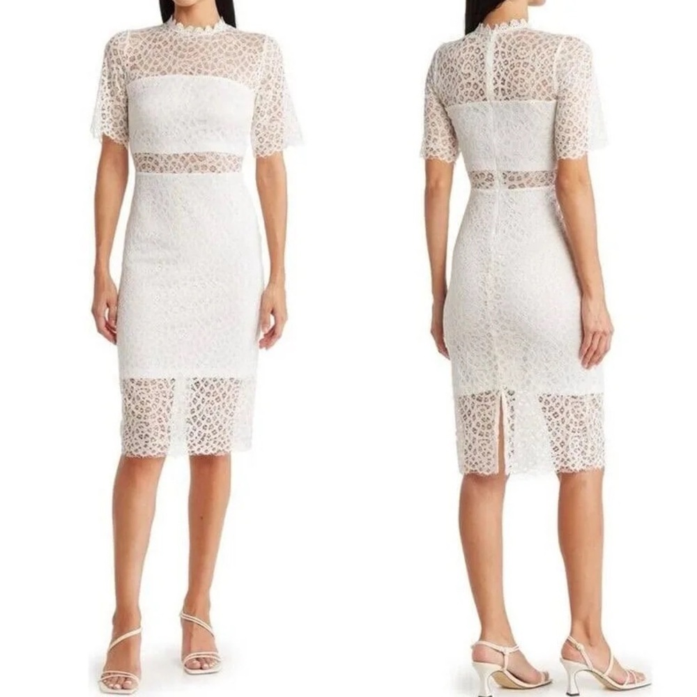 NWT • Love by Design Lace Sheer Panel Knee Length Dress • size XS